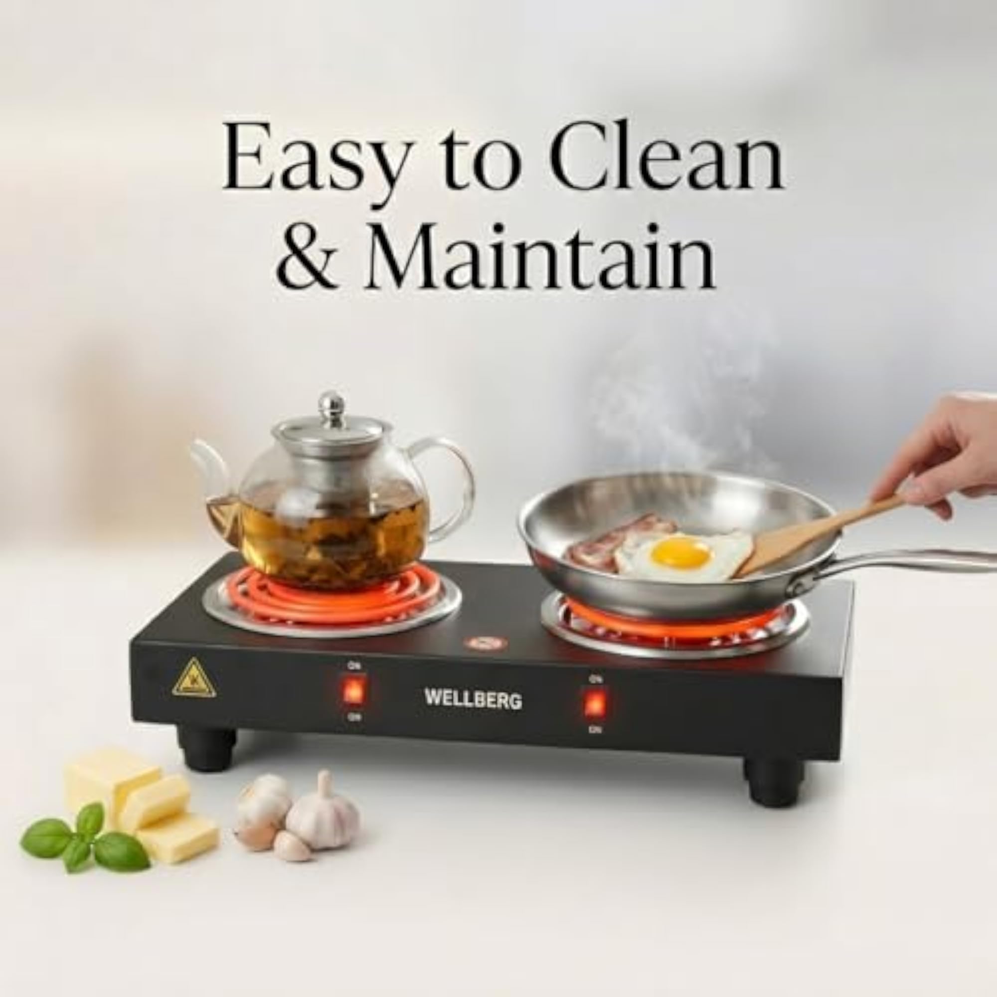 2000W Double Coil Electric Hot Plate, Portable Cooking